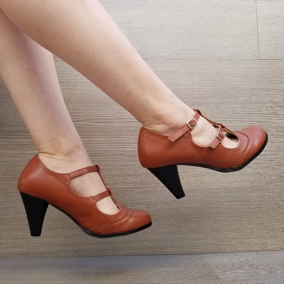 Vintage Style Oxford Heels Rockabilly - Picture 8 of 8